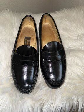 Black Leather Penny Loafers by Johnston & Murphy - Men's Slip-On Dress Shoes